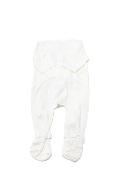 Chloe Girls Cotton  Cat Motif Rhinestoned One Piece White Size 1 Month