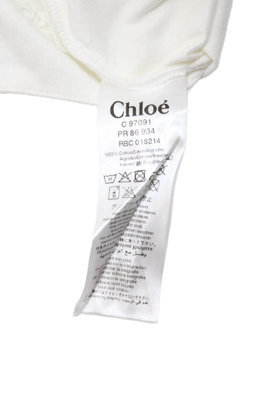 Chloe Girls Cotton  Cat Motif Rhinestoned One Piece White Size 1 Month