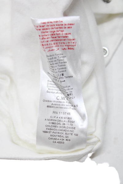 Chloe Girls Cotton  Cat Motif Rhinestoned One Piece White Size 1 Month
