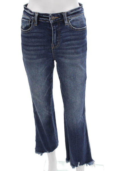 Mica Women Flared Low Rise Jeans Blue Cotton Blend Size 26