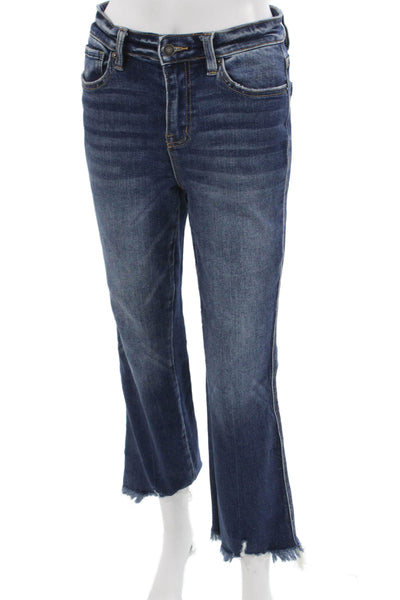 Mica Women Flared Low Rise Jeans Blue Cotton Blend Size 26