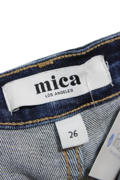 Mica Women Flared Low Rise Jeans Blue Cotton Blend Size 26