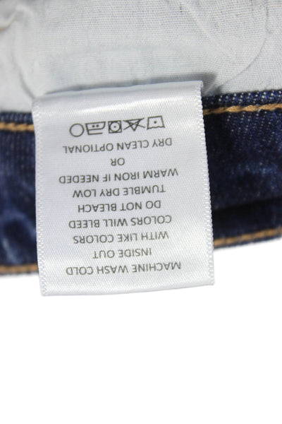 Mica Women Flared Low Rise Jeans Blue Cotton Blend Size 26