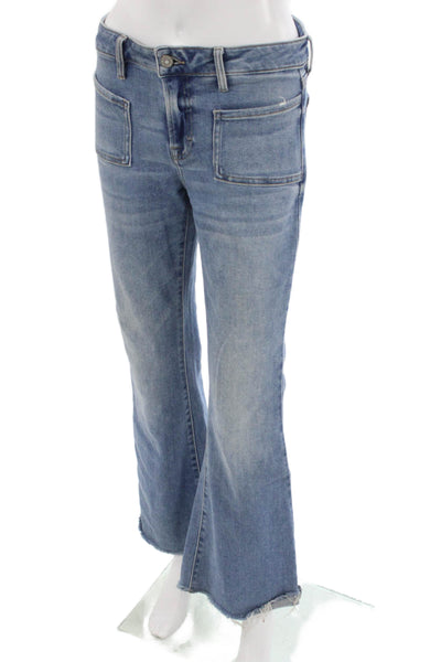Hidden Womens Flared Blue Jeans Cotton Blend Low Rise Size 27