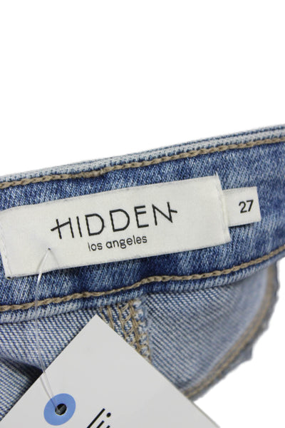 Hidden Womens Flared Blue Jeans Cotton Blend Low Rise Size 27