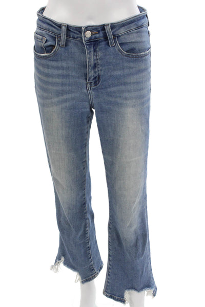 Vervet Women Cropped Blue Cotton Jeans Size 27