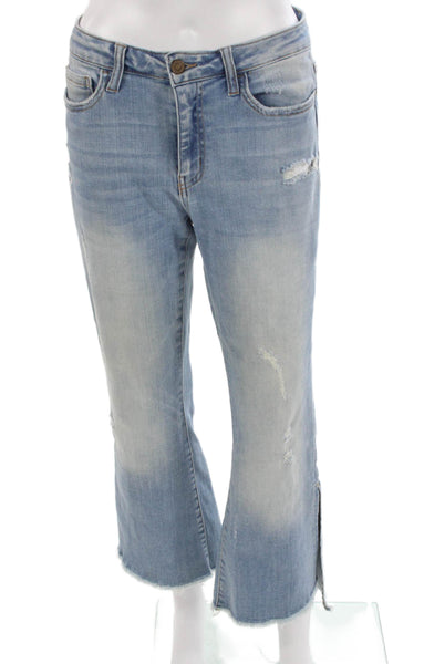 Flying Monkey Womens Cropped Blue Jeans Low Rise Cotton Blend Size 28
