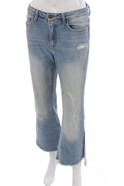 Flying Monkey Womens Cropped Blue Jeans Low Rise Cotton Blend Size 28