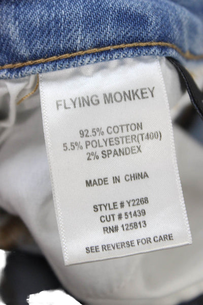 Flying Monkey Womens Cropped Blue Jeans Low Rise Cotton Blend Size 28