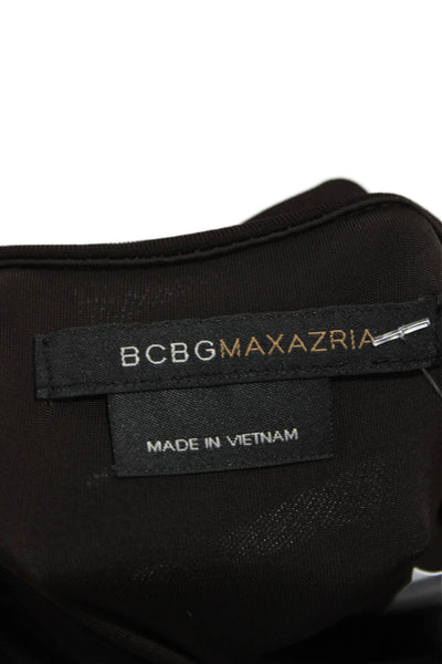 BCBGMAXAZRIA Womens Fit and Flare Halter Sleeveless Brown Dress Tie Size S