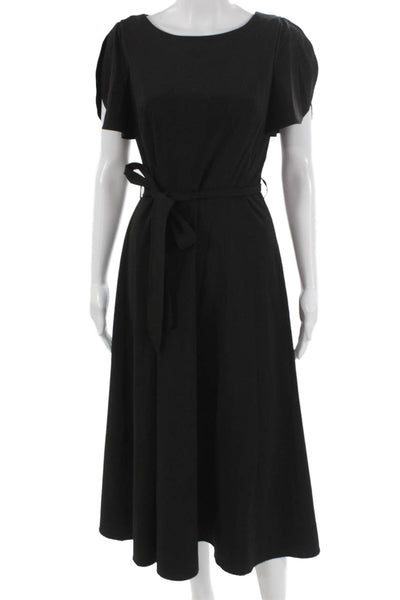 Calvin Klein Womens Fit & Flare Black Mid-Calf Dress Size 4