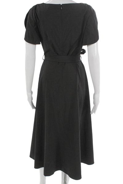 Calvin Klein Womens Fit & Flare Black Mid-Calf Dress Size 4