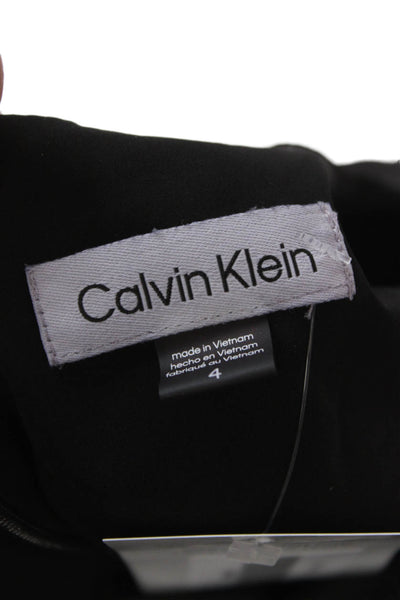 Calvin Klein Womens Fit & Flare Black Mid-Calf Dress Size 4