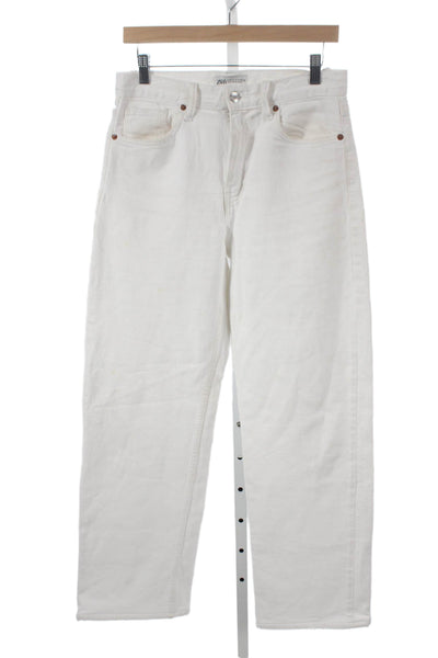 Zara Women Straight Jeans White Size 6