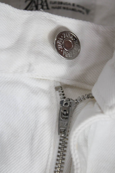 Zara Women Straight Jeans White Size 6