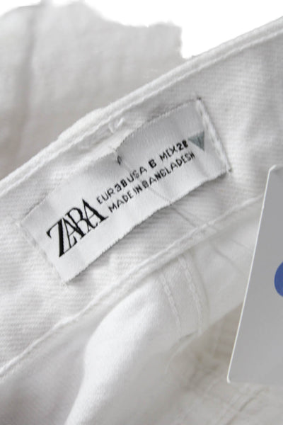 Zara Women Straight Jeans White Size 6