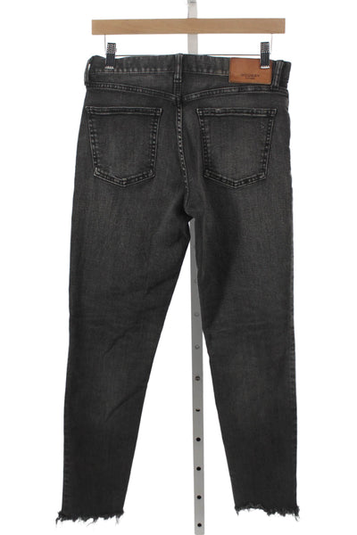 Moussy Womens Tapered Jeans Gray Mid Rise Cotton 28in Size 27