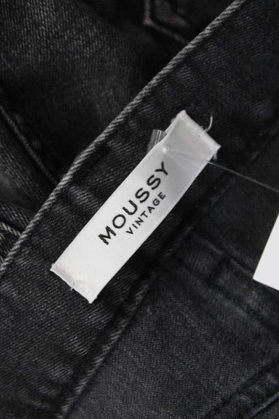 Moussy Womens Tapered Jeans Gray Mid Rise Cotton 28in Size 27