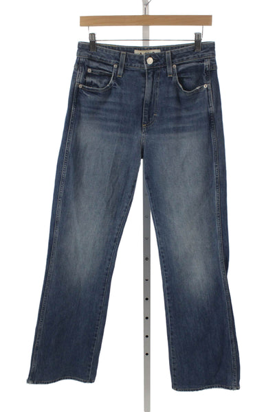 Amo Womens Cropped High Rise Blue Cotton Jeans Size 28