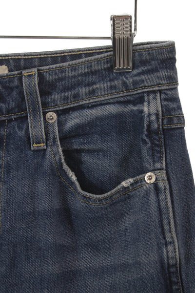 Amo Womens Cropped High Rise Blue Cotton Jeans Size 28