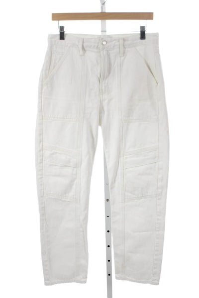 Agolde Womens Carpenter Pants White Organic Cotton High Rise Size 27