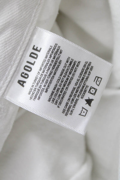 Agolde Womens Carpenter Pants White Organic Cotton High Rise Size 27