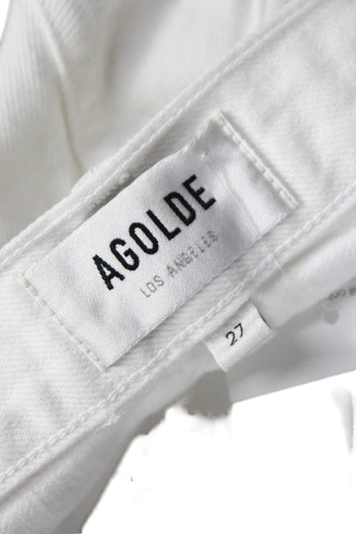 Agolde Womens Carpenter Pants White Organic Cotton High Rise Size 27