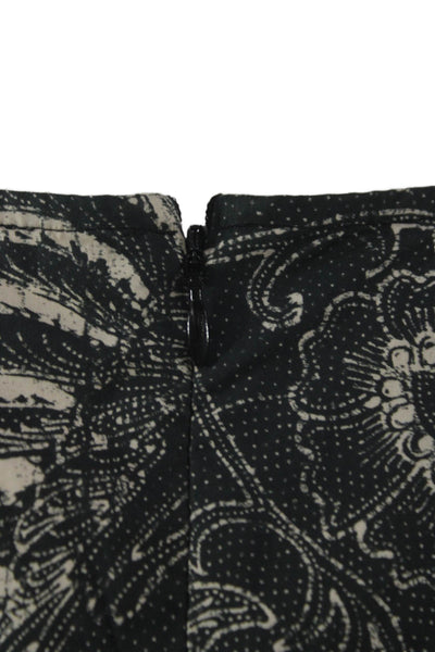 Ulla Johnson Women Black Cotton Paisley Blouse Long Sleeve Size 6