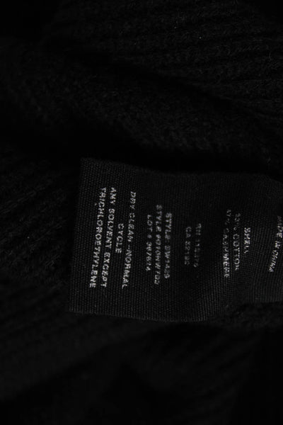 Helmut Lang Women Black 90% Cotton Crew Neck Long Sleeve Pullover Sweater Size M