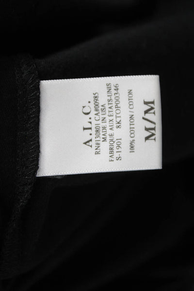 ALC Women Basic Cotton Crew Neck 3/4 Sleeve Black T-Shirt Size M