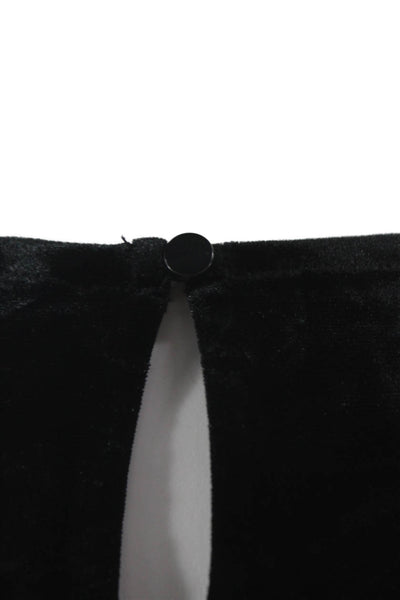 Banana Republic Women Basic T-Shirt Black Polyester Short Sleeve Size M