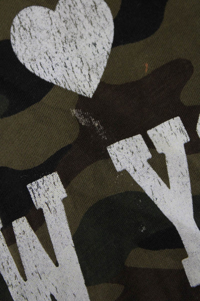 Nili Lotan Womens Multicolor Camouflage Cotton Basic T-Shirt Crew Neck Size M