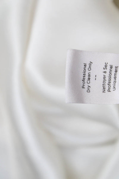 Cinq A Sept Womens Basic Silk Sleeveless Round Neck Blouse Ivory Size M
