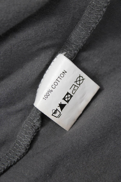 Free In St Barth Unisex Adults Gray Cotton Crew Neck T-Shirt Size L