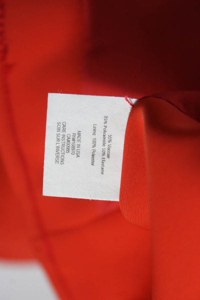 Zac Posen Womens Button Down Jacket Pleated A Line Skirt Set Orange Size 6
