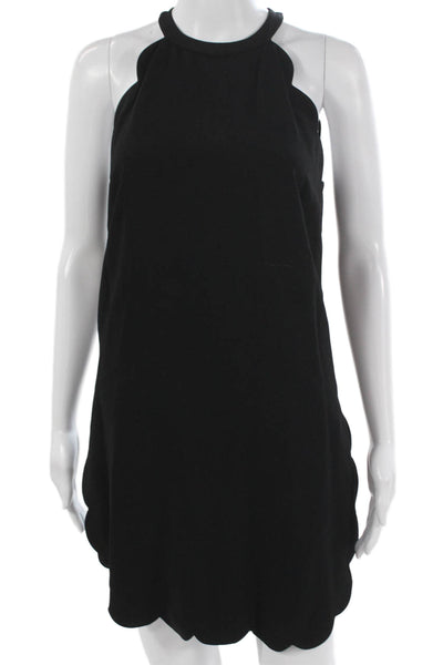 A.L.C. Women Shift Halter Knee Length Black Viscose Sleeveless Dress Size 4