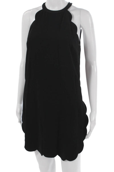 A.L.C. Women Shift Halter Knee Length Black Viscose Sleeveless Dress Size 4