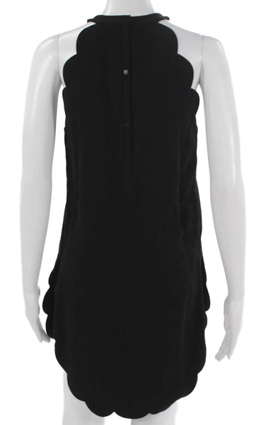 A.L.C. Women Shift Halter Knee Length Black Viscose Sleeveless Dress Size 4