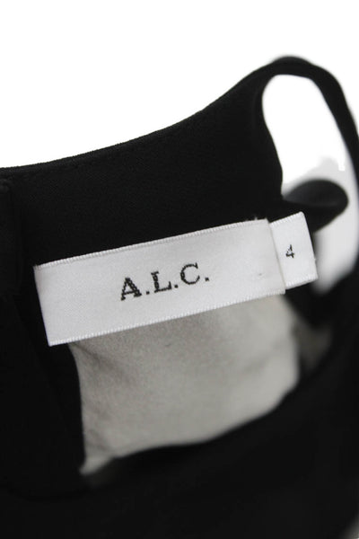 A.L.C. Women Shift Halter Knee Length Black Viscose Sleeveless Dress Size 4