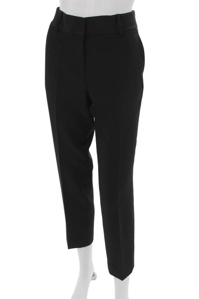 Milly Womens Ankle Pants Black Zip 97% Polyester Size 4