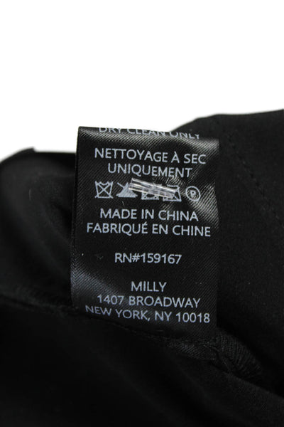 Milly Womens Ankle Pants Black Zip 97% Polyester Size 4