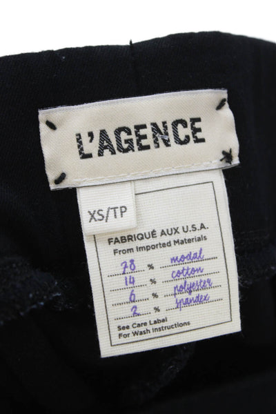L'Agence Womens Ankle Leggings Black Modal Size XS