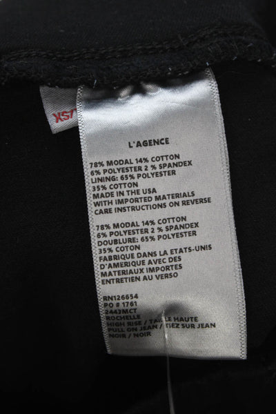 L'Agence Womens Ankle Leggings Black Modal Size XS
