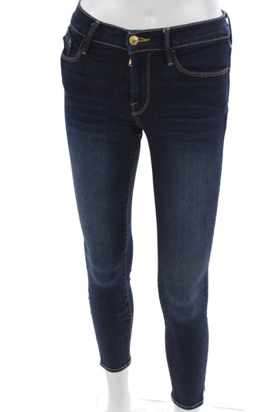 Frame Denim Womens Skinny Jeans Blue Cotton Mid Rise Size 25