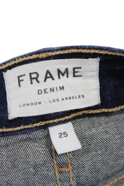 Frame Denim Womens Skinny Jeans Blue Cotton Mid Rise Size 25
