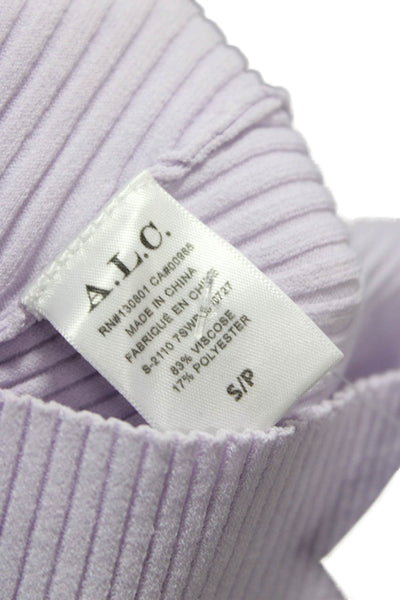 A.L.C. Womens Halter Long Sleeve Viscose Basic Blouse Purple Size S