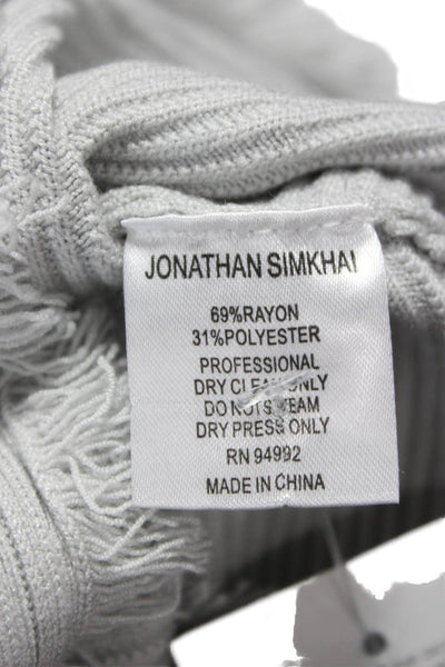 Jonathan Simkhai Women One Shoulder Long Sleeve Pullover Sweater Gray Size S