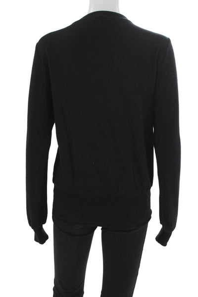 L'Agence Womens Pullover T-Shirt Black V-Neck Long Sleeve Size XS