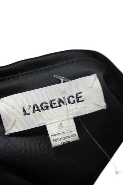 L'Agence Womens Black Shift Dress 3/4 Sleeve Round Neck Size 4
