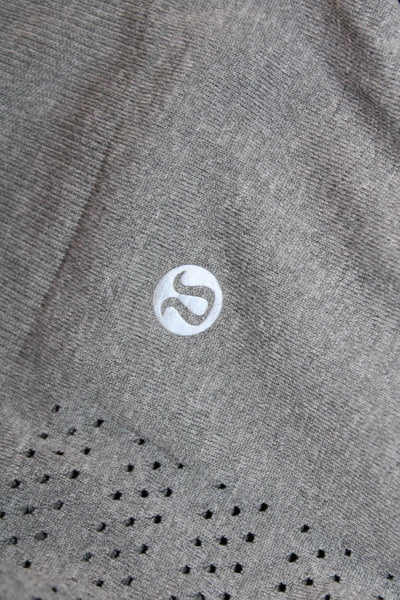 Lululemon Women Silk Pullover Top Gray Crew Neck Long Sleeve Casual Size 4